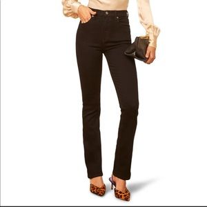 Reformation Audrey high rise straight black jeans
